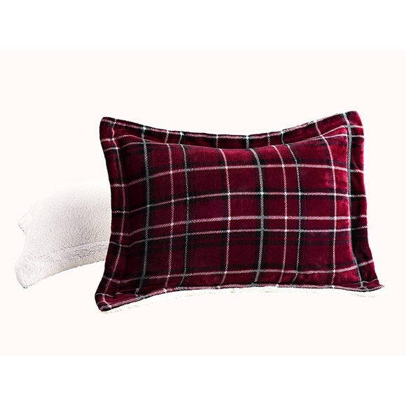 Plaid Micromink Sherpa-Backing Premium Quality Down Alternative Comforter Set 3 - Picture 4 of 5
